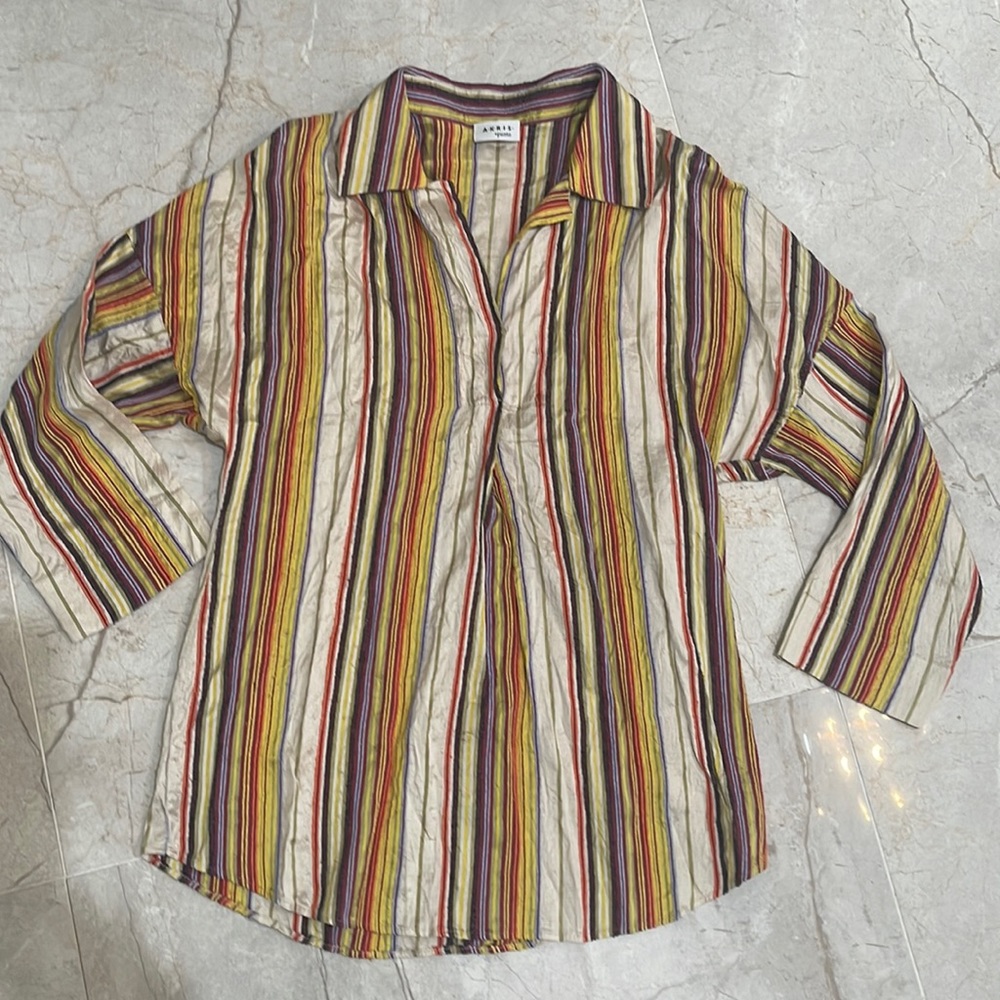 A-k-R-I-S punto AKRIS 100% silk blouse top shirt women duze us4 worn once